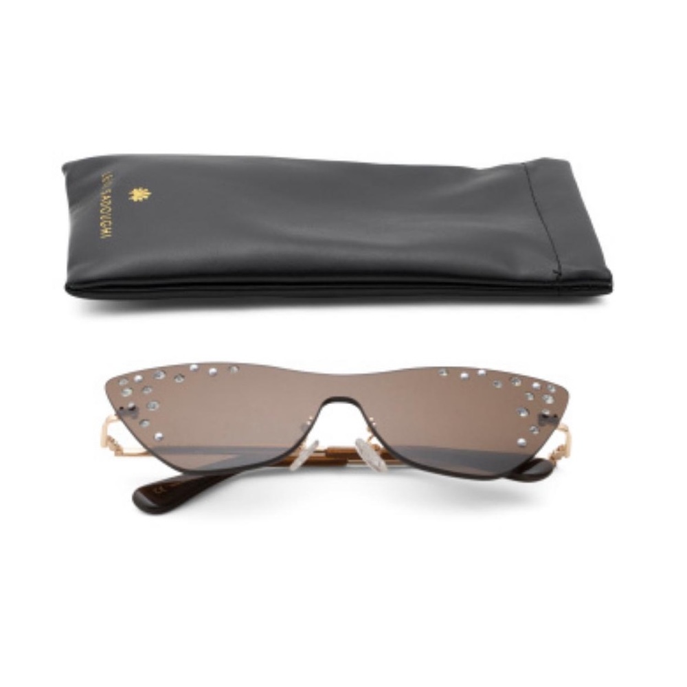 NWT Lele Sadoughi Downtown Metal Cat Eye Dusk Sunglasses Faux Pearls LSSG076DK - Picture 10 of 15